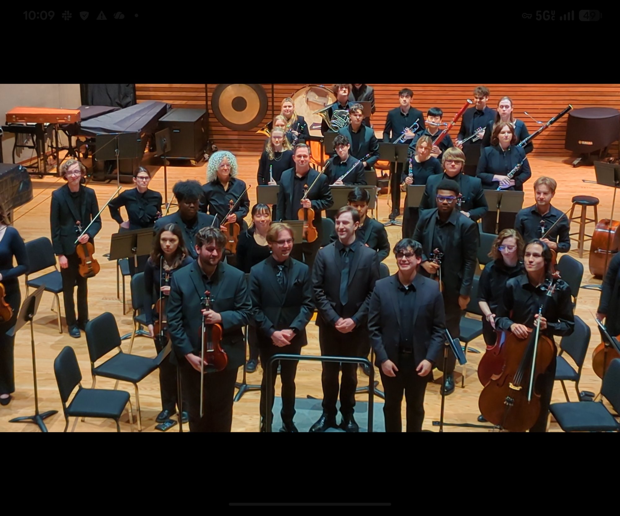 Curtain call with the BWSO student conductors
